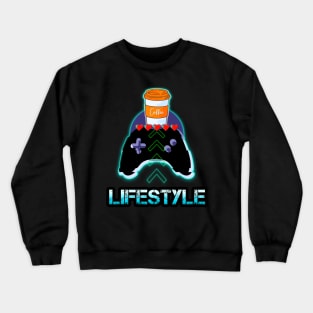 Lifestyle Coffee Gamer Quote Crewneck Sweatshirt